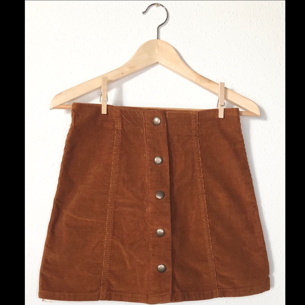 Topshop Orange Corduroy Skirt SZ2